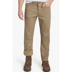 NWT Weatherproof Vintage Men Fleece‎ Lined Canvas Pants Tan  Relaxed Fit 40X32